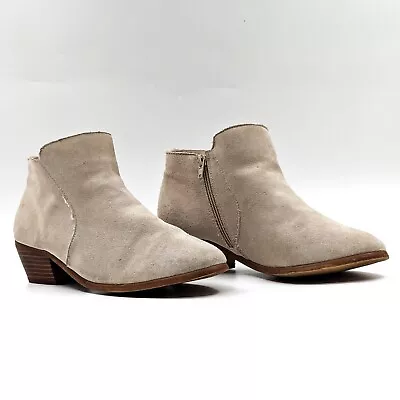 Free People X Ecote Women Low Western Cream Suede Ankle Boots Size 10 • $49