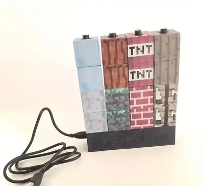 Minecraft Block Building Lamp - 16 Rearrangeable Light Up Blocks Build It Up! • $30.35