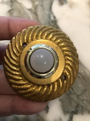 PE Guerin Gold Plated Brass Door Bell Button Antique Swirl Vintage • $80