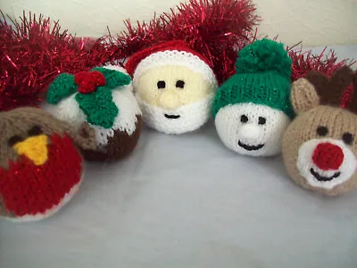 KNITTING PATTERN DK Christmas Tree Decorations Ornaments Santa Reindeer Pudding • £2.19