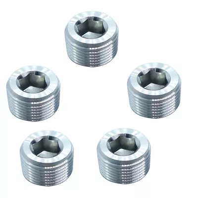 5PCS 3/8  Male NPT Counter Sunk Socket Plug Stainless 304 Barstock Pipe Fitting • $14.99