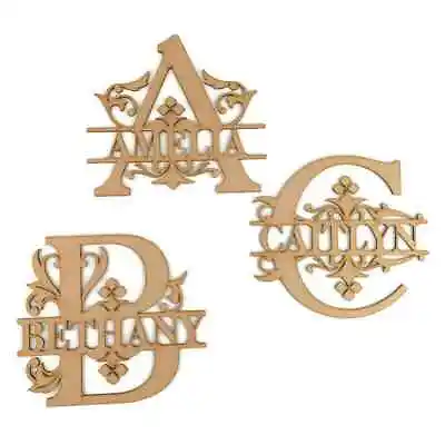 Personalised Wooden MDF Monogram Letters Craft Blank Shape Wedding Guestbook • £3.39