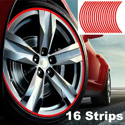 Red Strip Wheel Sticker Decal 18  Reflective Rim Tape For Car Motorcycle Sticker • $4.05