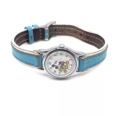 Disney Mickey Mouse Lorus Quartz Vintage Watch V515-6080 A1 - Blue Band • $28