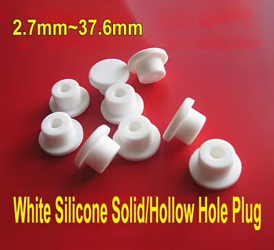 Cover Plugs White Silicone Hole Cover Plugs Solid/Hollow Cover Cap Φ2.7~Φ37.6mm • £1.79