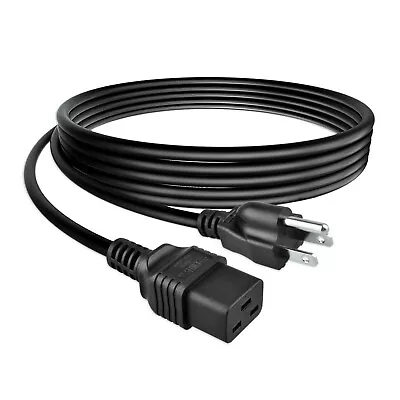 6FT 3-Prong AC Power Cord Cable NEMA 5-15P To IEC 320 C19 SJT 14AWG Black UL US • $11.59