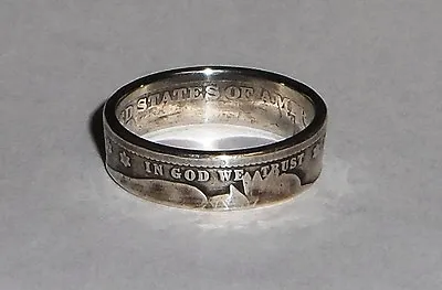 COIN RING HANDMADE FROM 100 YEAR OLD SILVER BARBER US QUARTER COIN  Size 4-8 • $34.99