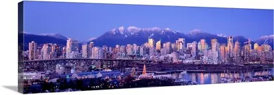 Twilight Vancouver Skyline British Canvas Wall Art Print Skyline Home Decor • $109.99