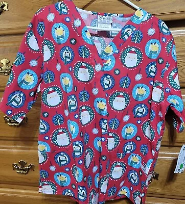 Nwot - Ua Scrubs Brand Christmas Print Scrub Top - Size Large • $4