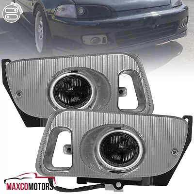 Smoke Fog Lights Fits 1992-1995 Honda Civic 2/3Dr EG Driving Bumper Lamps+Switch • $32.84