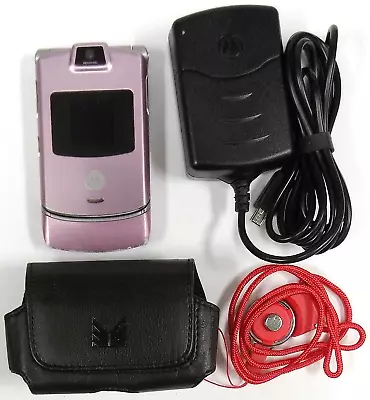 Motorola RAZR V3m - Pink And Silver ( Verizon ) Very Rare Cellular Flip Phone • $93.49