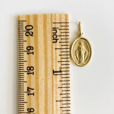 14k Gold Miraculous Virgin Mary Medal 14k Real Gold Miraculous Pendant- 14km • $88.99