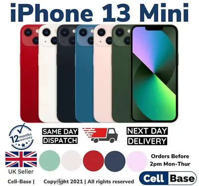 NEW Apple IPhone 13 Mini 5.4  5G 128GB 256GB All Colours Unlocked BOX Re-SEALED • £444.99