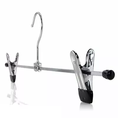 Strong Metal Clips Hangers Chrome Cloths Hangers With Clips • $11.99