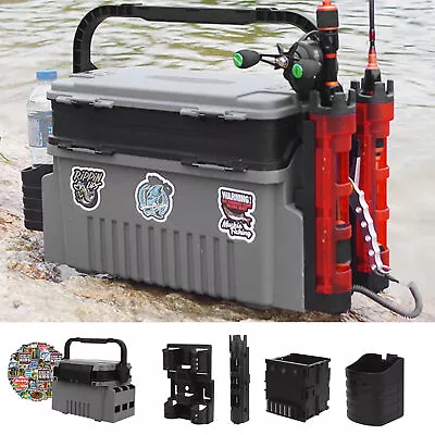 Tackle Box Large Fish Lures Box Container Dual Layer Fishing Anti Slip Accessory • $101.18