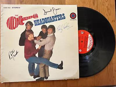 3 Monkees Autographed  Headquarters  David Micky Peter 1967 Record + Pic Proof • $19.50