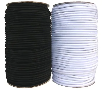 £3.20 • Buy Round Elastic Cord Black / White, Hat, Face Masks, Beading, Crafts 1mm/2mm/3mm 