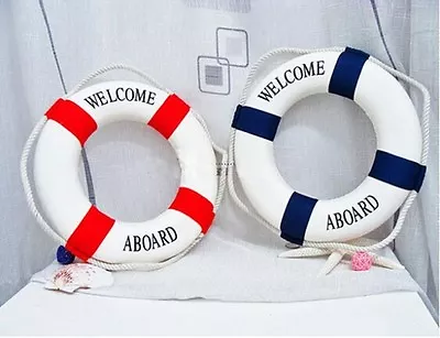 1PC Welcome Aboard Nautical Life Lifebuoy Ring Boat Wall Hanging Decoration - GA • £5.29