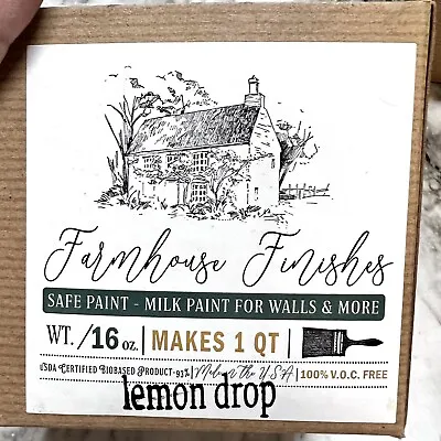 NEW Farmhouse Finishes Milk Paint Lemon Drop Makes 1 Quart Low VOC Furniture • $18.04