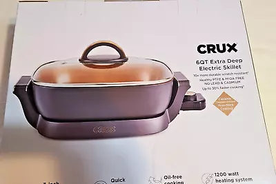 Crux Extra Deep Nonstick Scratch Resistant Electric Skillet : Brand New • $42.99