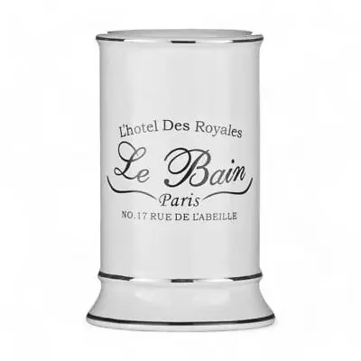 Le Bain Ceramic Tumbler French Design Stoneware Bathroom Cup White Black • £10