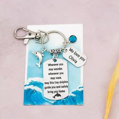 Personalised Dolphin Gifts Luggage Bag Charm Dolphin Keychain Ocean Gifts • £9.99