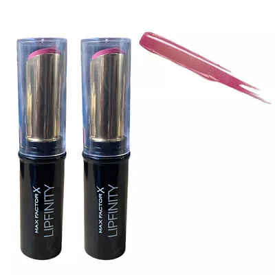 2 X MAX FACTOR X LIPFINITY LONG LASTING LIPSTICK - 50 Just Alluring - TWIN PACK • £3.49