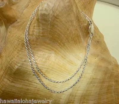 1.3MM SOLID 925 STERLING SILVER ITALIAN DC ROPE CHAIN NECKLACE 14-20   2.8-3.6gr • $13.25