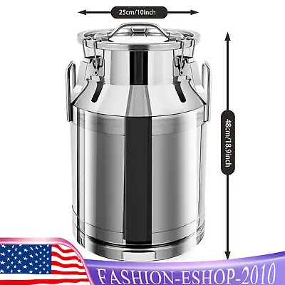 30L Milk Can Milk Storage Container Wine Pail Bucket Stainless Steel Barrel • $102