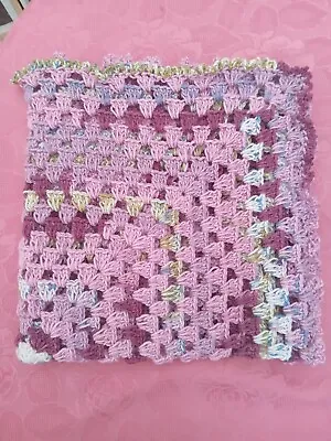 Handmade Multi Coloured Crochet Baby Blanket. • £8