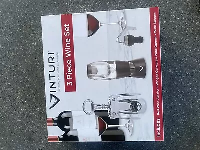 Vinturi Red Wine Aerator Wine Opener  Wine Stopper 3 Piece Deluxe Wine Set NEW • $15