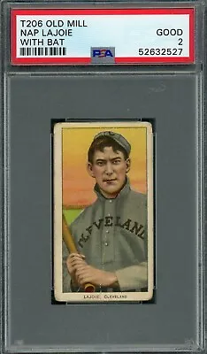 T206 Napoleon Lajoie W/ Bat - PSA 2 - Old Mill - Hall Of Fame - Nice Image/Color • $1599.99