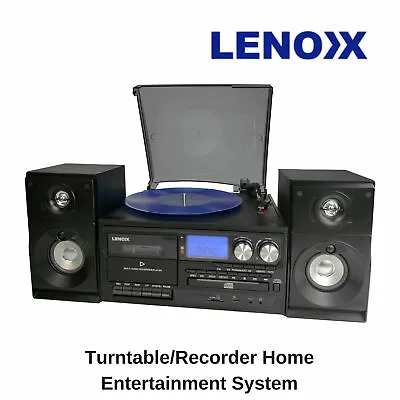 $289 • Buy Stereo System Turntable Vinyl Record Player Cassette Recorder CD Bluetooth USB