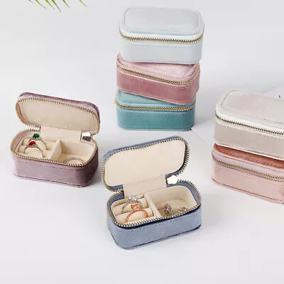 Velvet Ring Storage Box Case Jewelry Holder Organizer Travel Portable Protector • $10.32