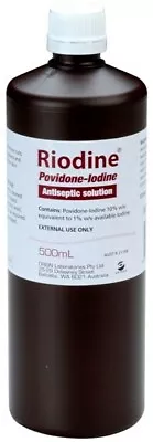 Riodine Povidone-Iodine Antiseptic Solution 10% - 500mL • $34.95