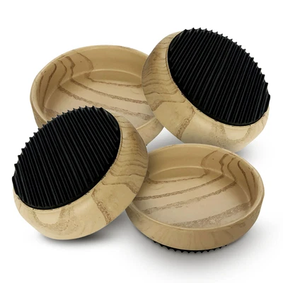 £4.99 • Buy 4 Rubber Base Castor Cups Non-Slip Wooden Floor Sofa Chair Furniture Protectors