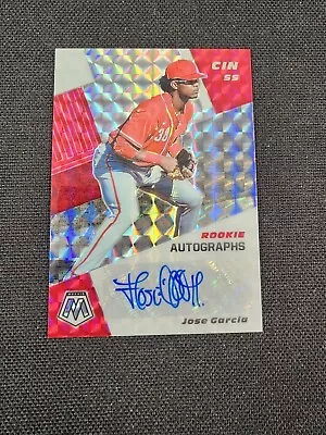 2021 Prizm Mosaic Jose Barre Garcia Checkerboard Autograph Auto REDS • $4.99