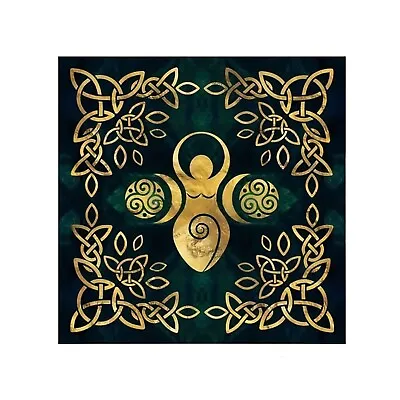 Celtic Triple Moon Goddess Altar Cloth Tarot Card Table Cloth Wall Hanging 74cm • £8