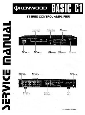 Service Manual Instructions For Kenwood Basic C1 • $11.22