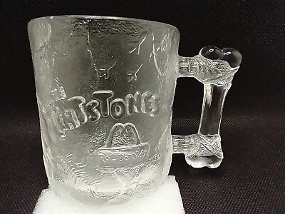 VINTAGE 1993 McDonald's Flintstones Pre-Dawn Mug Cup Frosted Glass -RocDonalds • $19.99