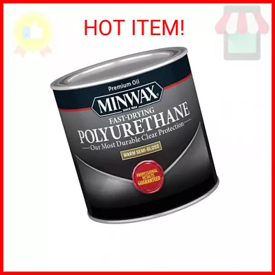 Minwax Fast Drying Polyurethane Protective Wood Finish Clear Semi-Gloss ½ Pint • $14.09