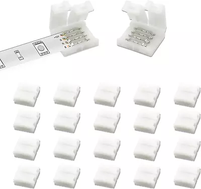 20 Pcs 4 Pin Led Light Connectors 10Mm Wide Led Connectors Unwired Gapless Sold • $25.99