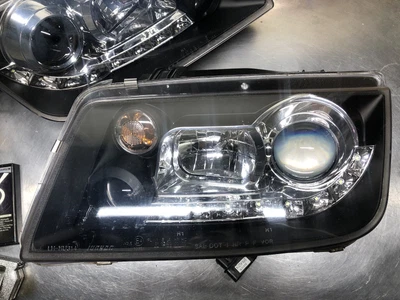 $120 • Buy Vw Mk4 Jetta Black Dual Halo Rims Angel Eyes Clear Projector Headlights Pair