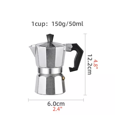 Aluminum Espresso Coffee Maker Pot 1-12 Cups Italian Moka Pot Percolator Pot • $12.99