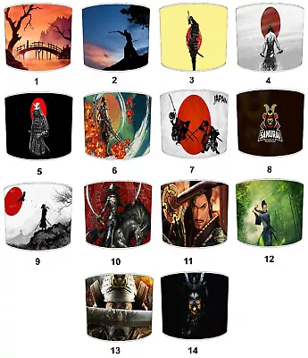 Samurai Warrior Lampshades Ideal To Match Japanese Wallpaper Rolls & Sheets. • £27.99