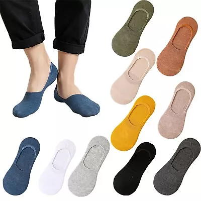 Mens Womens Invisible Trainer Socks Footsies No Shoe Show Cotton Socks Ladies • £2.39