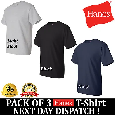 3 PACK Hanes Mens Beefy-T T-Shirt 100% Cotton Lowest Price T Shirt 5180 S-2XL • $24.29