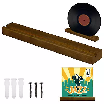 Vinyl Record Wall Mount Holder Rack Wood Elegant Display Ledge Record Stand Kit • $12.46