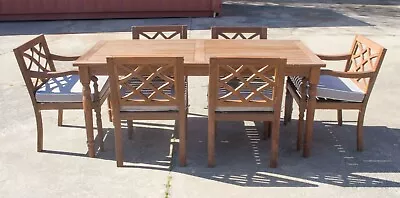 Claire - Hampton Style 7 Piece Outdoor Setting - Solid Eucalyptus Timber • $1799