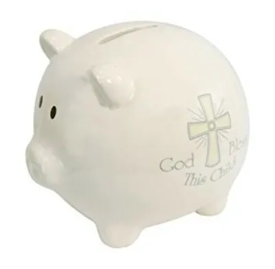 Stephan Baby Ceramic Piggy Bank God Bless This Child  • £15